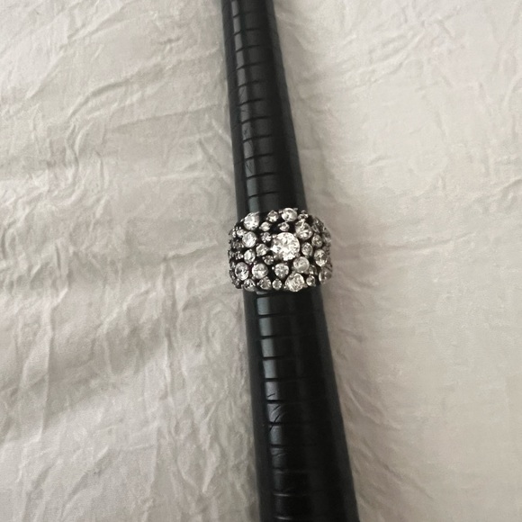 Gorgeous Vintage Crystal CZ Bling Sterling Silver Statement Ring - Picture 1 of 11